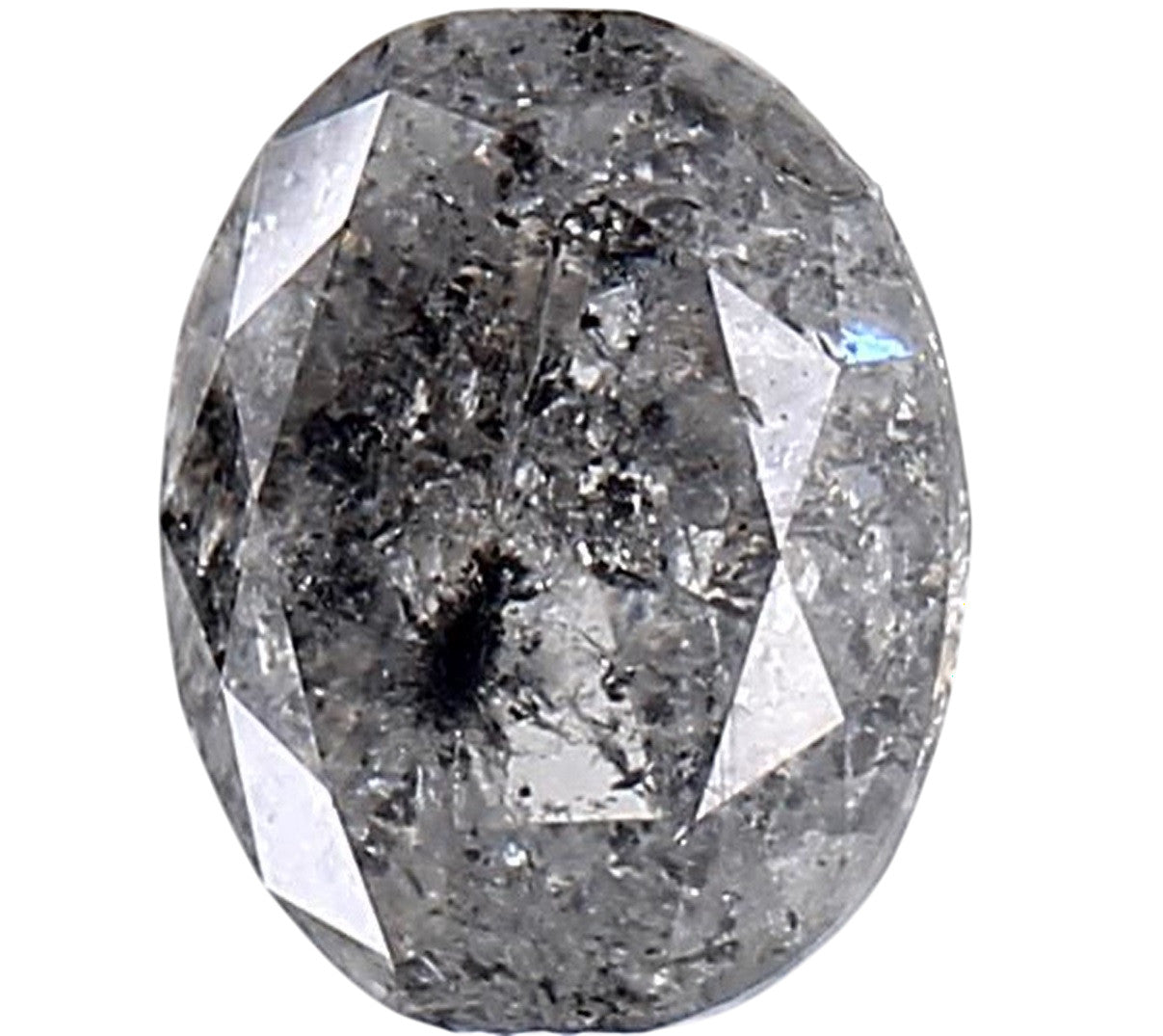 1.83 Carat Salt and Pepper Diamond, Natural Gray Color Oval Loose Diamond for Engagement Ring