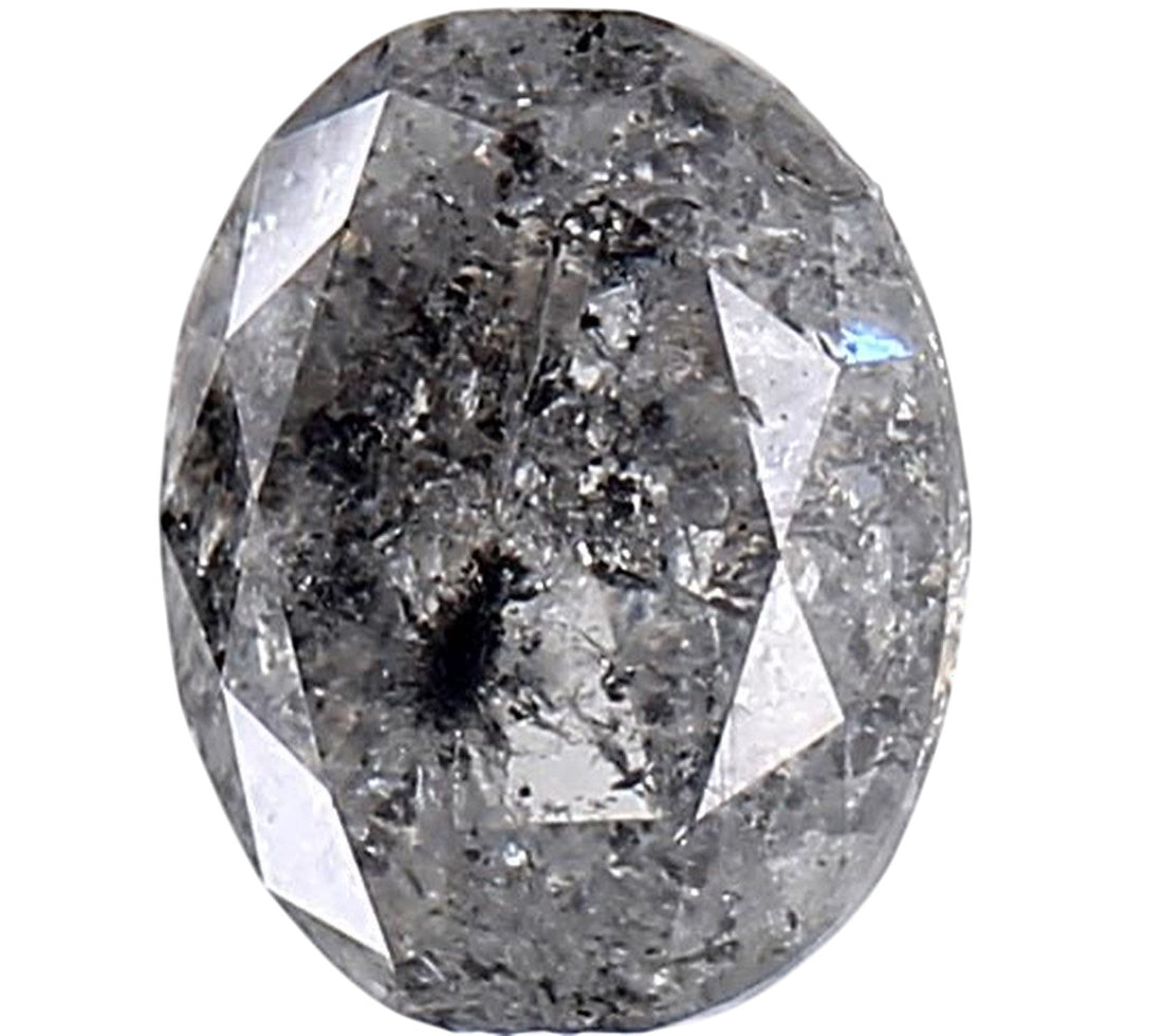 1.83 Carat Salt and Pepper Diamond, Natural Gray Color Oval Loose Diamond for Engagement Ring