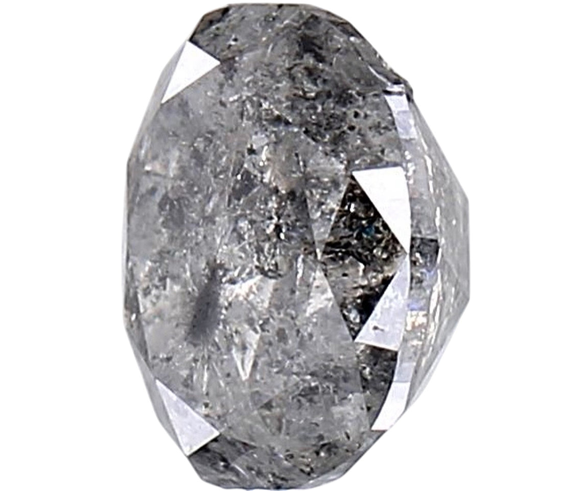 1.83 Carat Salt and Pepper Diamond, Natural Gray Color Oval Loose Diamond for Engagement Ring