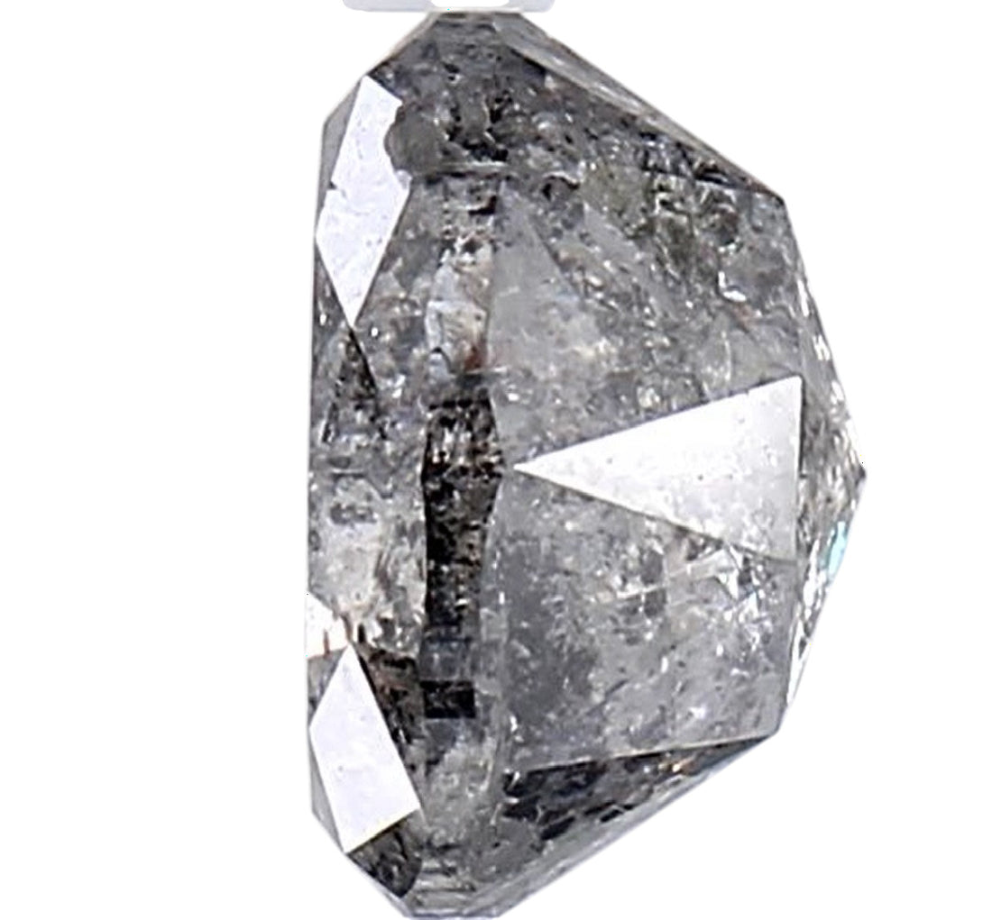 1.83 Carat Salt and Pepper Diamond, Natural Gray Color Oval Loose Diamond for Engagement Ring