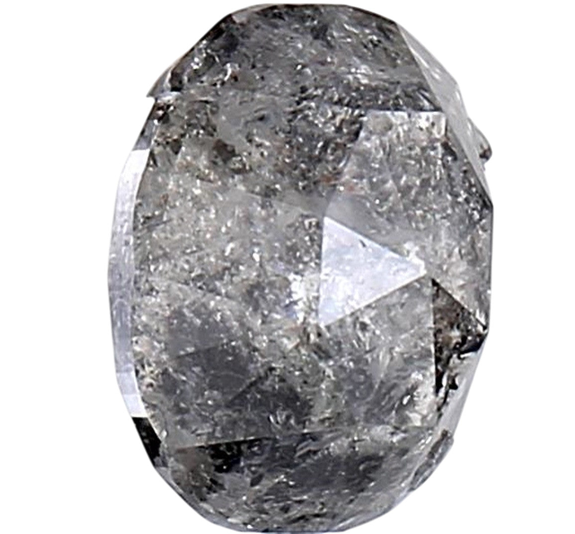 1.83 Carat Salt and Pepper Diamond, Natural Gray Color Oval Loose Diamond for Engagement Ring