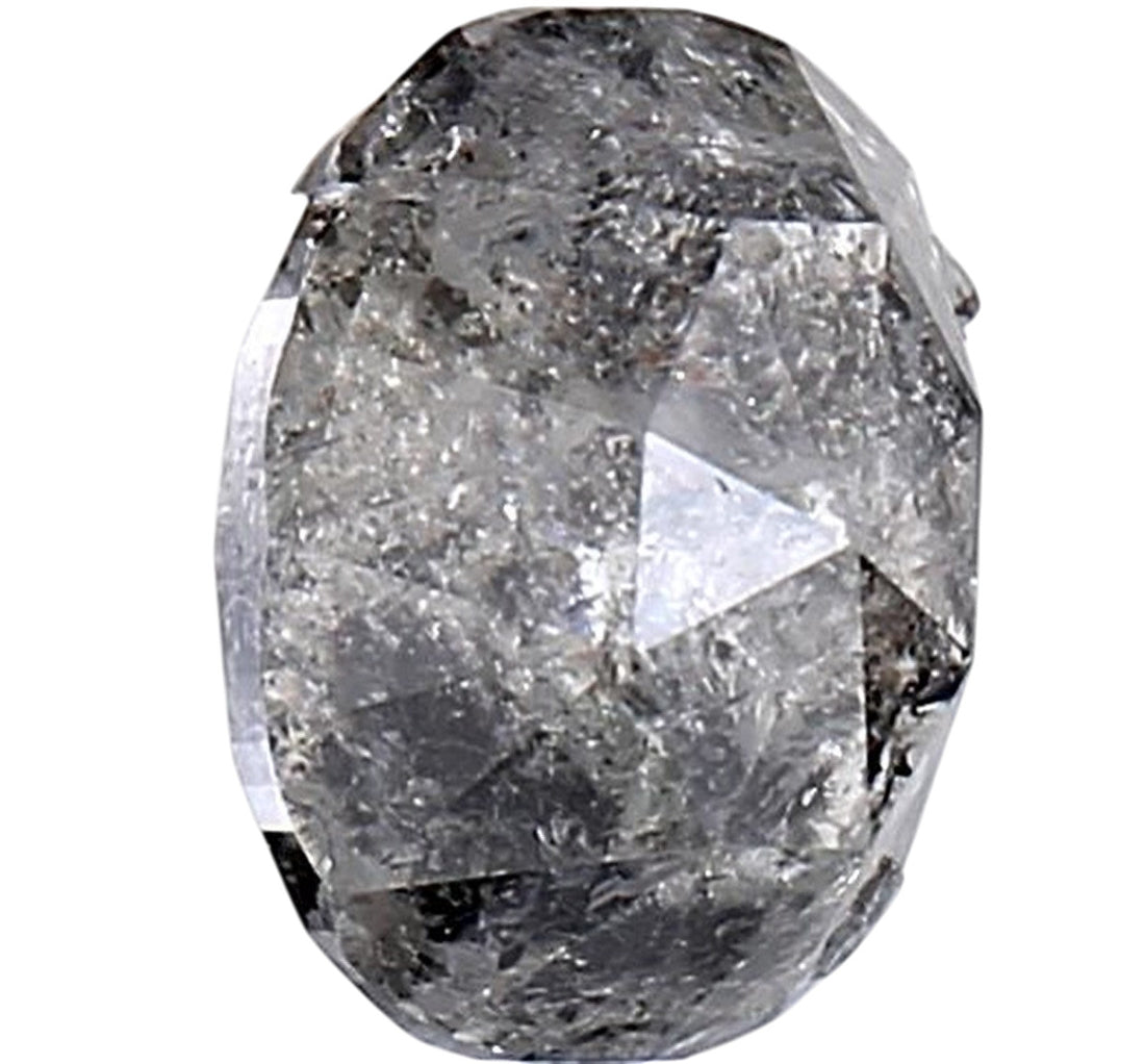 1.83 Carat Salt and Pepper Diamond, Natural Gray Color Oval Loose Diamond for Engagement Ring