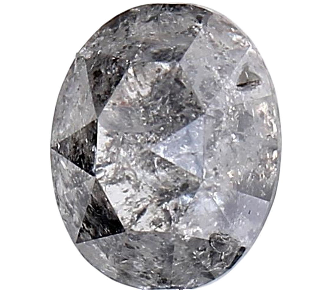 1.83 Carat Salt and Pepper Diamond, Natural Gray Color Oval Loose Diamond for Engagement Ring