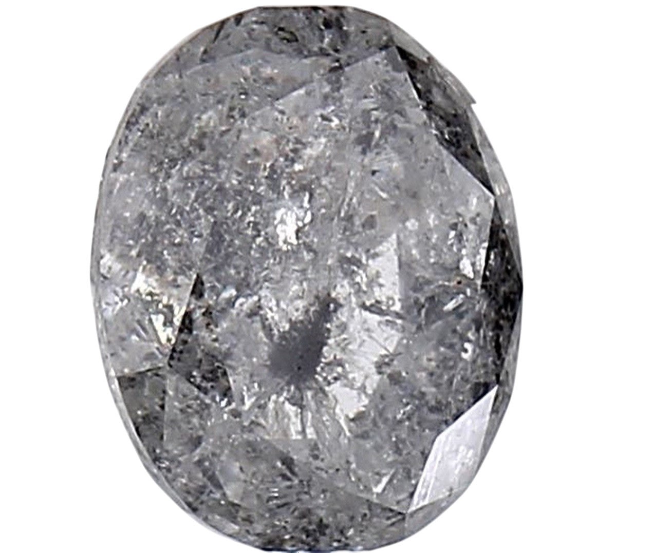 1.83 Carat Salt and Pepper Diamond, Natural Gray Color Oval Loose Diamond for Engagement Ring