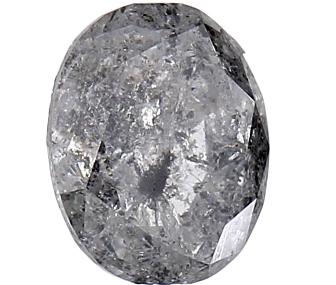 1.83 Carat Salt and Pepper Diamond, Natural Gray Color Oval Loose Diamond for Engagement Ring