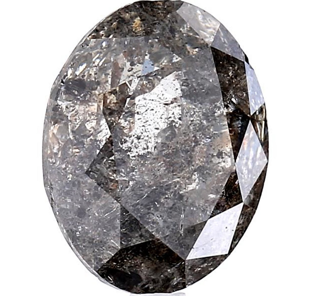 4.59 Carat Salt and Pepper Diamond, Natural Gray Color Oval Loose Diamond for Engagement Ring