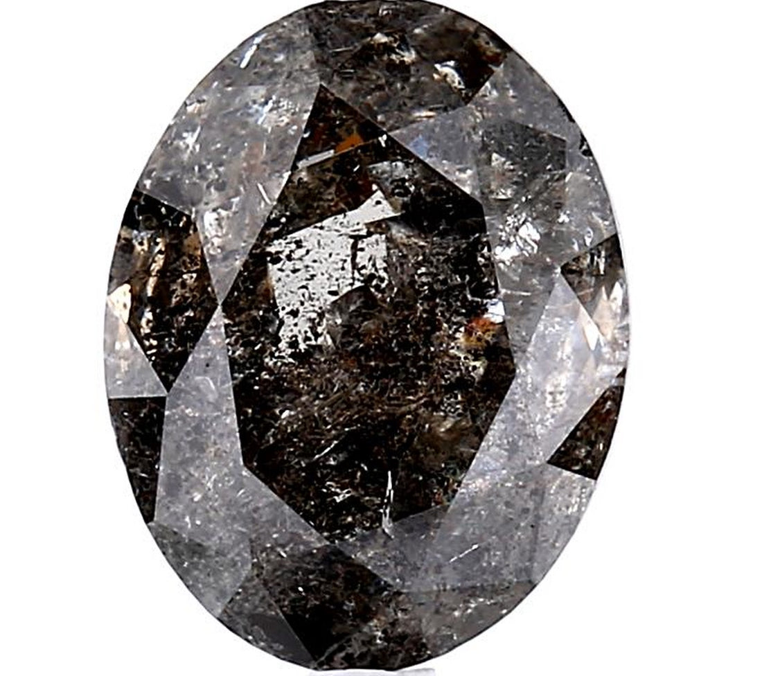 4.59 Carat Salt and Pepper Diamond, Natural Gray Color Oval Loose Diamond for Engagement Ring