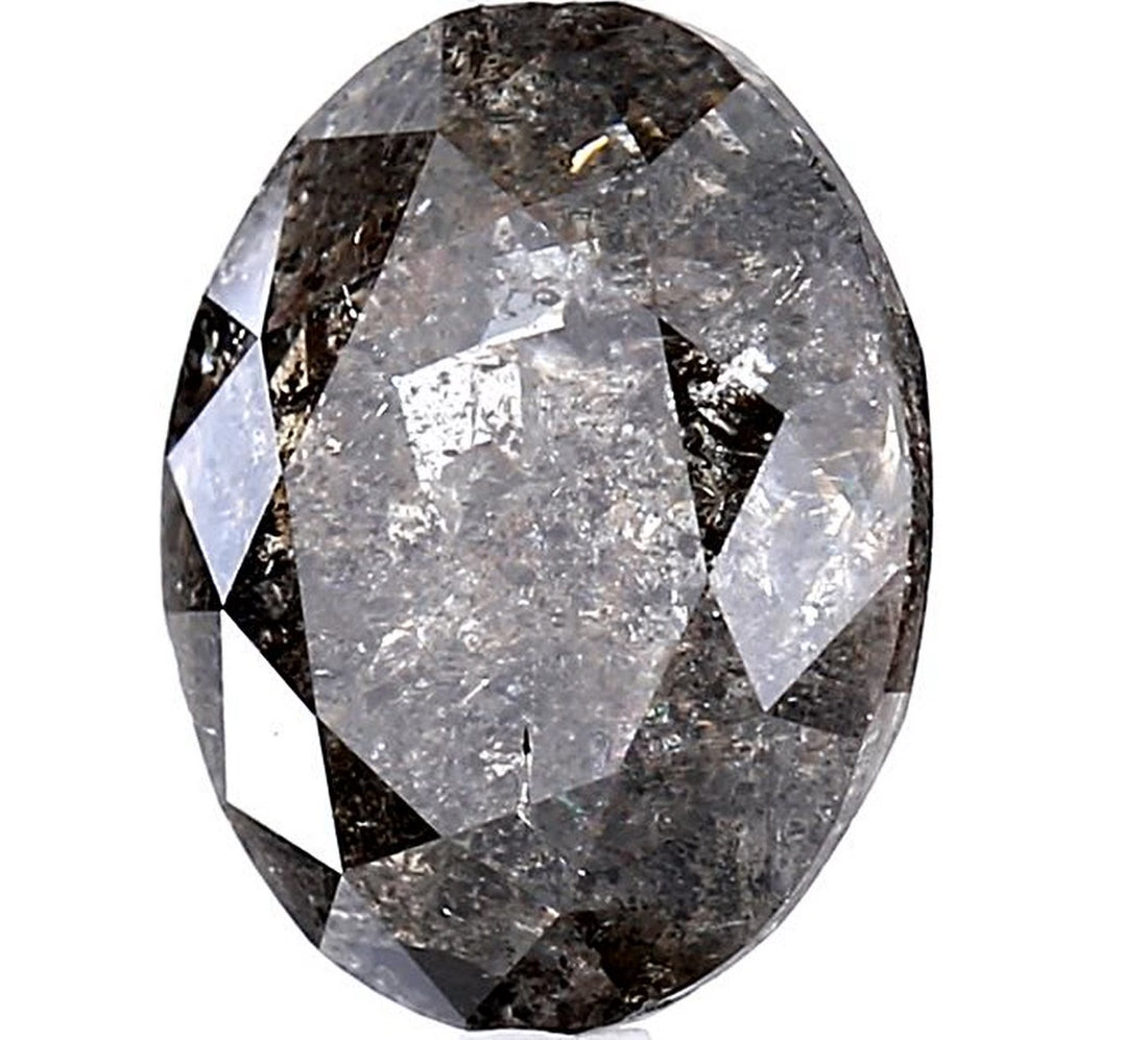 4.59 Carat Salt and Pepper Diamond, Natural Gray Color Oval Loose Diamond for Engagement Ring