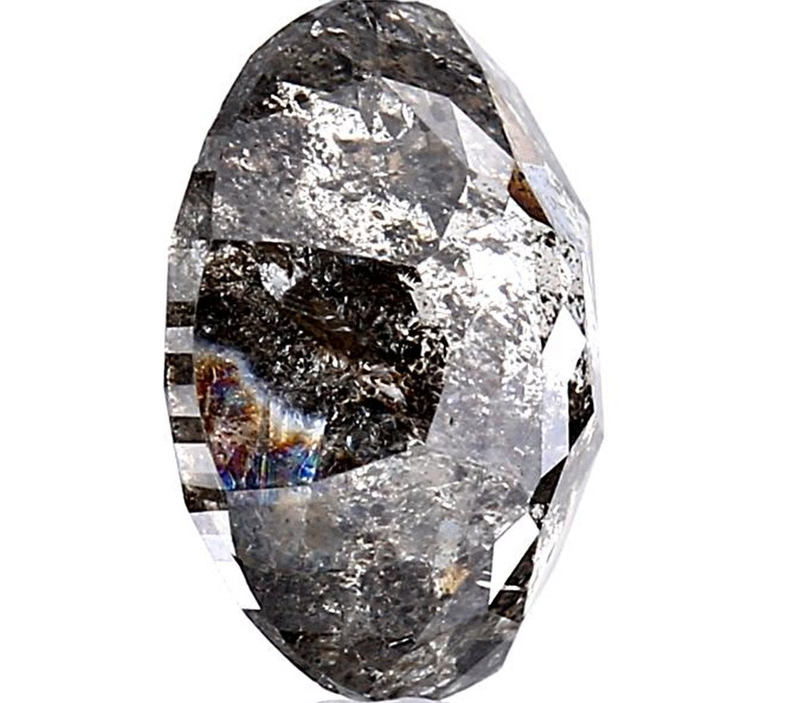 4.59 Carat Salt and Pepper Diamond, Natural Gray Color Oval Loose Diamond for Engagement Ring