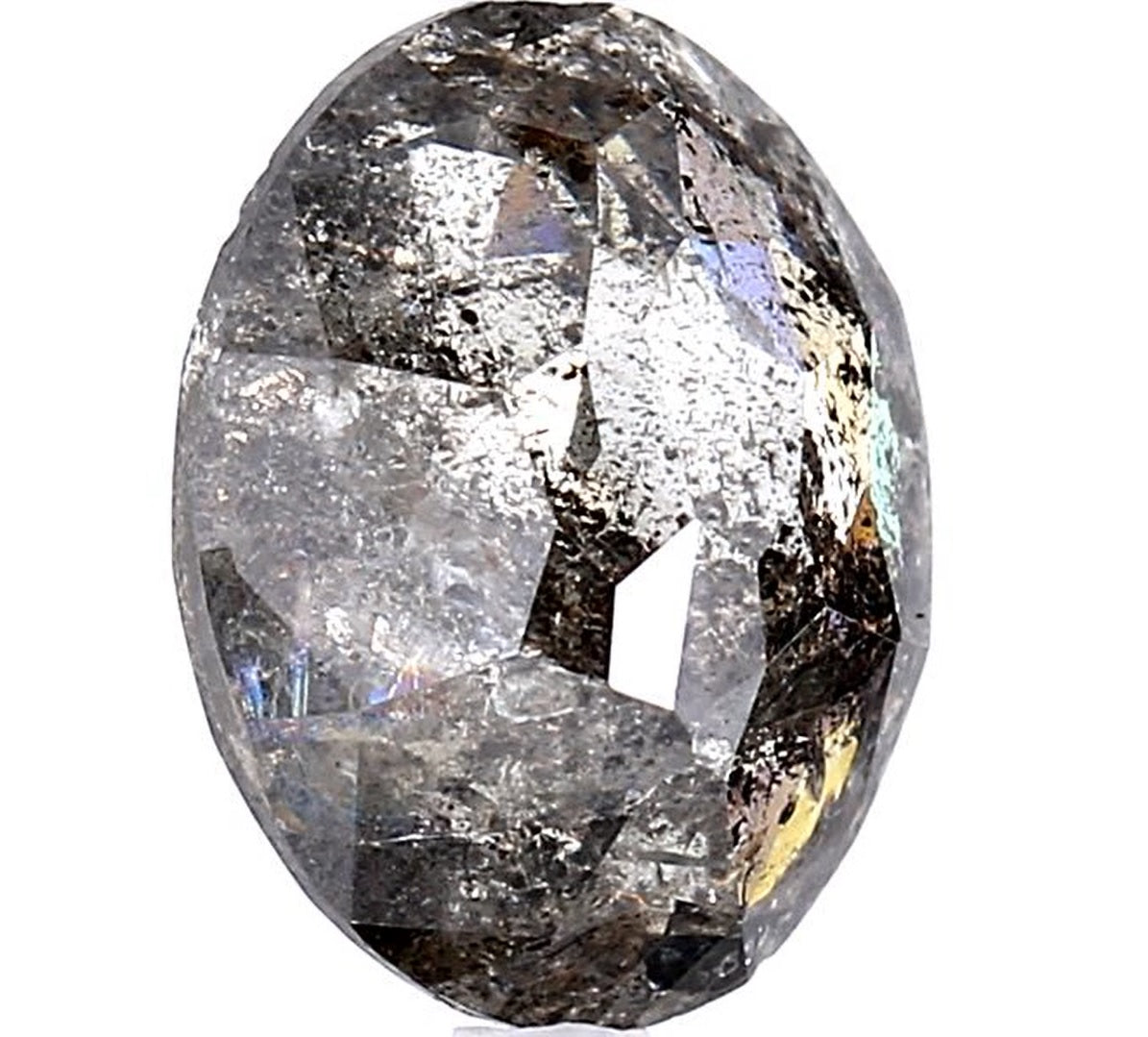 4.59 Carat Salt and Pepper Diamond, Natural Gray Color Oval Loose Diamond for Engagement Ring