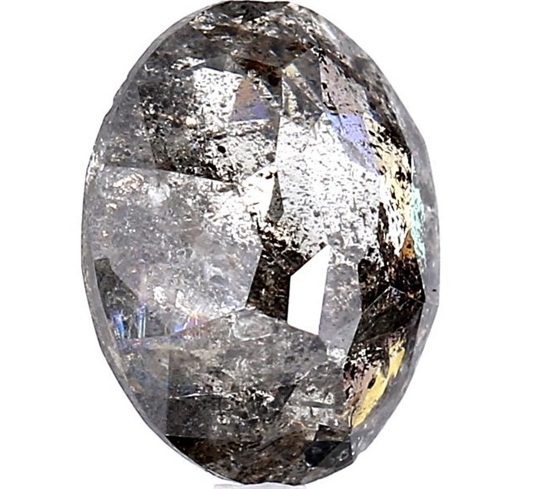 4.59 Carat Salt and Pepper Diamond, Natural Gray Color Oval Loose Diamond for Engagement Ring