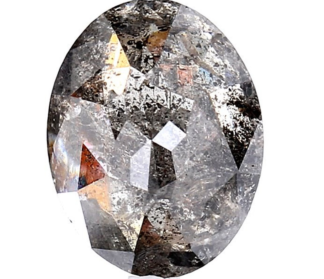 4.59 Carat Salt and Pepper Diamond, Natural Gray Color Oval Loose Diamond for Engagement Ring