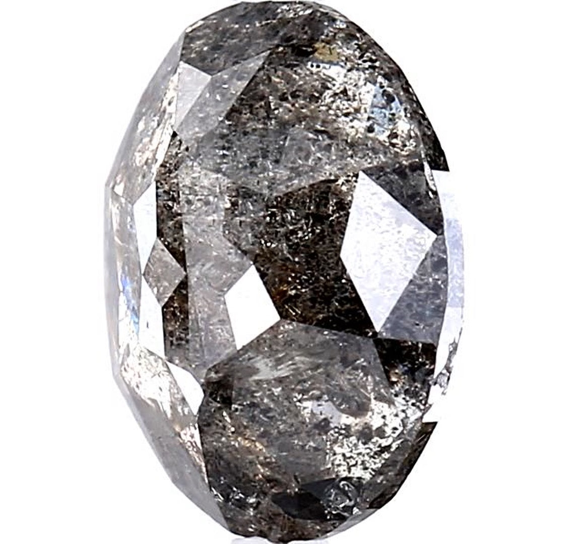 4.59 Carat Salt and Pepper Diamond, Natural Gray Color Oval Loose Diamond for Engagement Ring