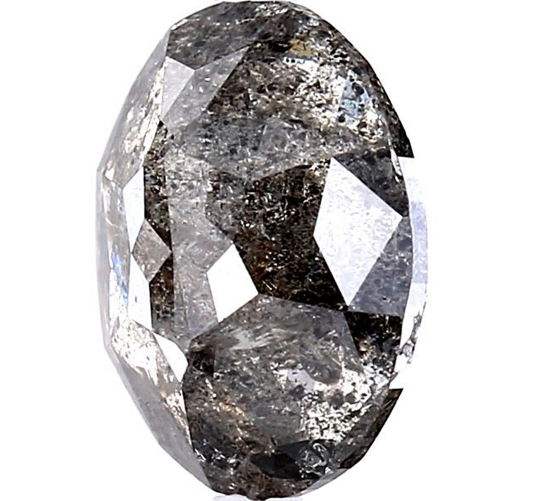 4.59 Carat Salt and Pepper Diamond, Natural Gray Color Oval Loose Diamond for Engagement Ring