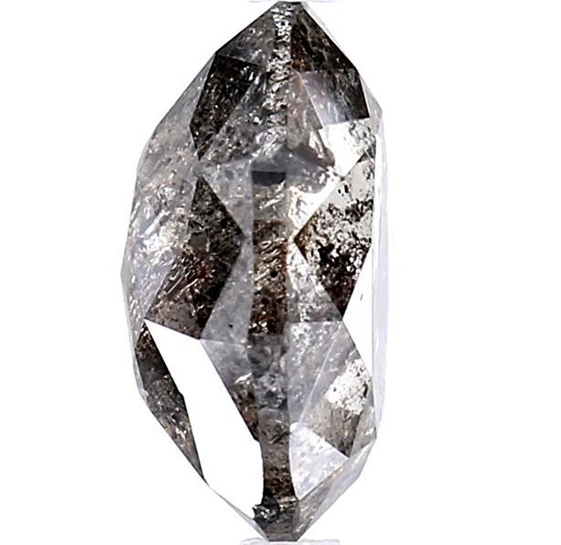 4.59 Carat Salt and Pepper Diamond, Natural Gray Color Oval Loose Diamond for Engagement Ring