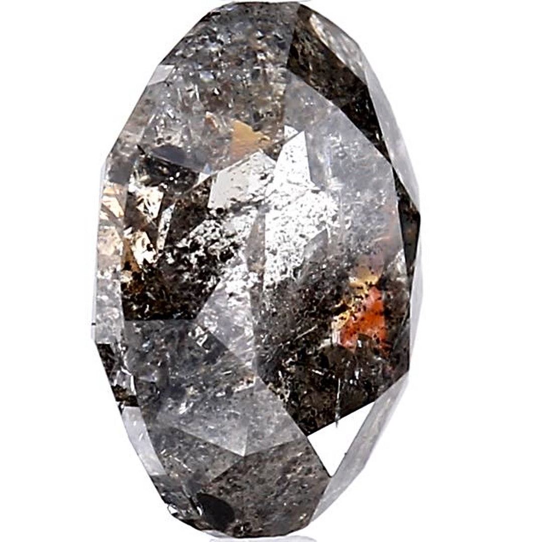 4.59 Carat Salt and Pepper Diamond, Natural Gray Color Oval Loose Diamond for Engagement Ring
