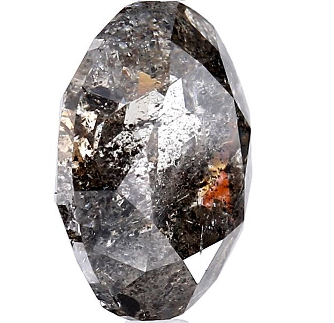 4.59 Carat Salt and Pepper Diamond, Natural Gray Color Oval Loose Diamond for Engagement Ring