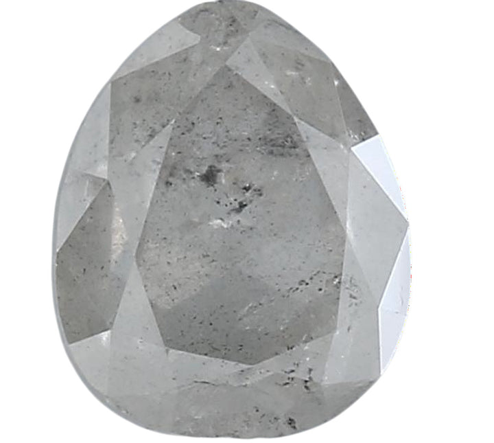 1.47 Carat Salt and Pepper Diamond, Natural Gray Pear Loose Diamond for Engagement Ring