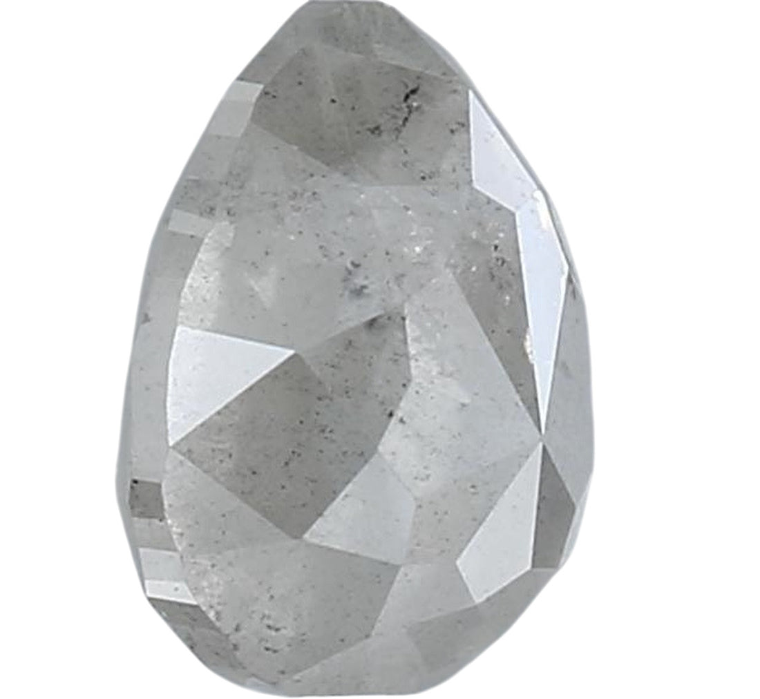 1.47 Carat Salt and Pepper Diamond, Natural Gray Pear Loose Diamond for Engagement Ring