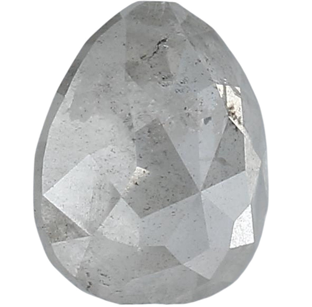 1.47 Carat Salt and Pepper Diamond, Natural Gray Pear Loose Diamond for Engagement Ring