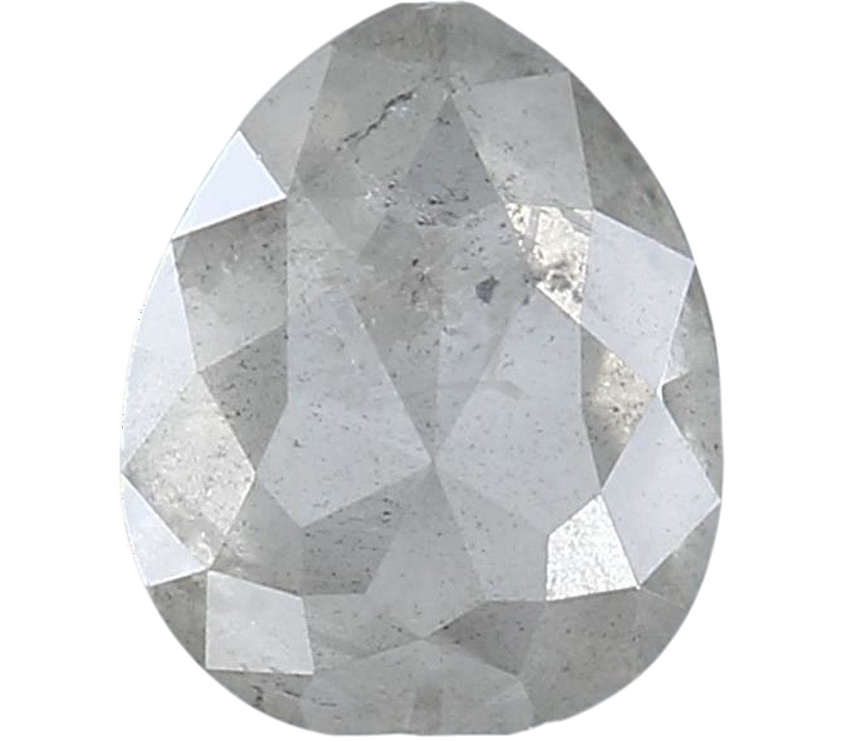 1.47 Carat Salt and Pepper Diamond, Natural Gray Pear Loose Diamond for Engagement Ring