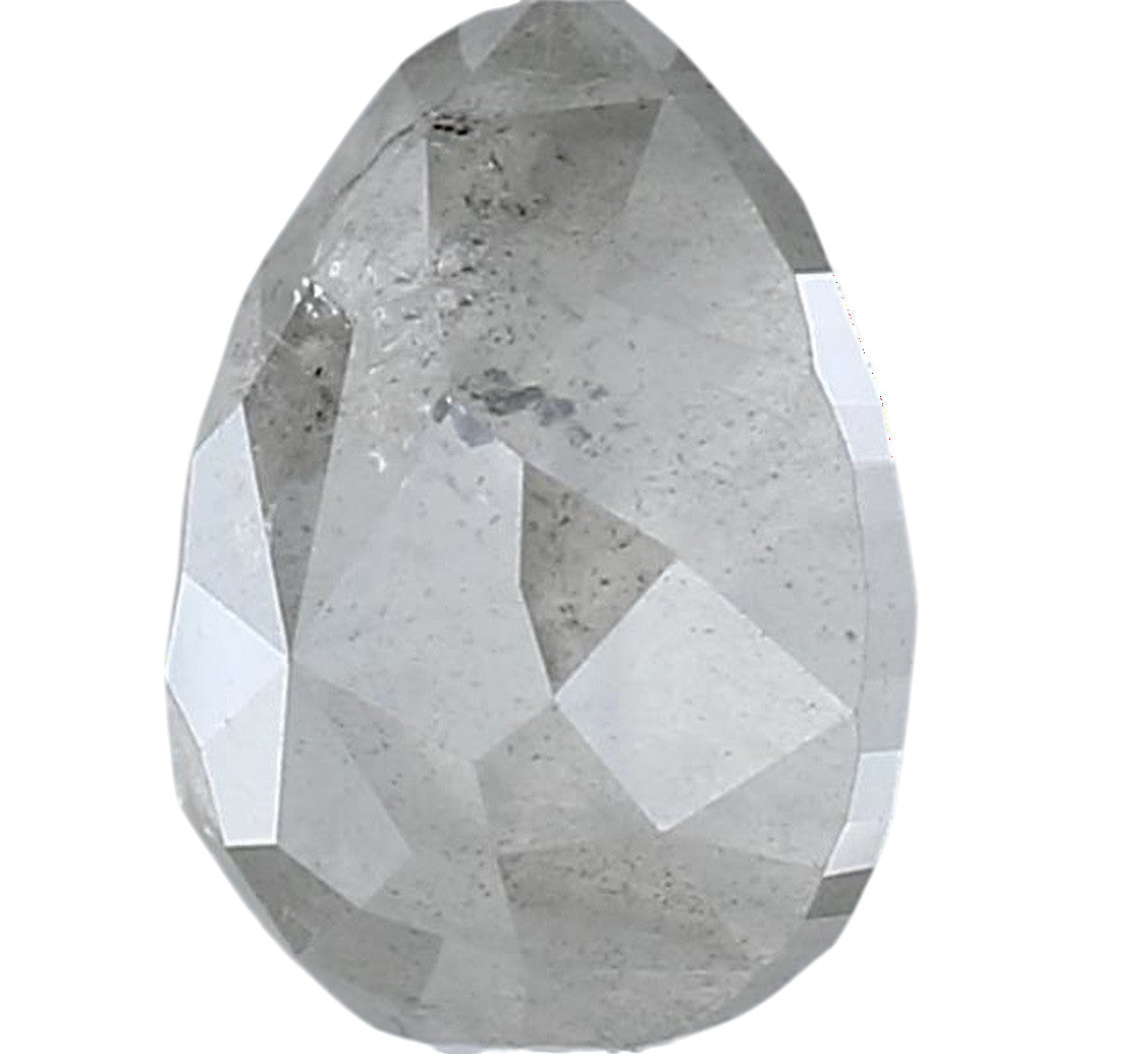 1.47 Carat Salt and Pepper Diamond, Natural Gray Pear Loose Diamond for Engagement Ring