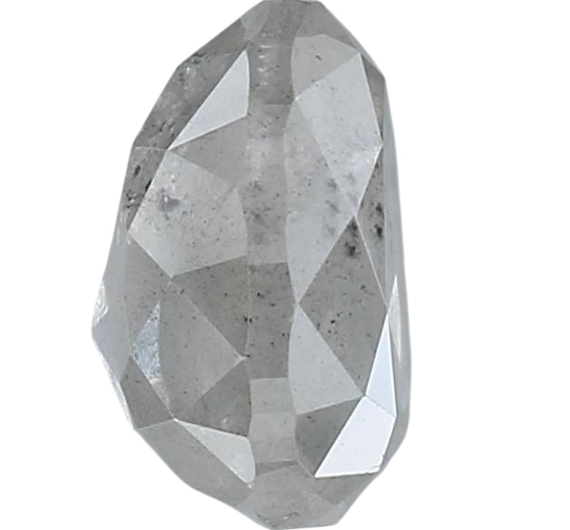 1.47 Carat Salt and Pepper Diamond, Natural Gray Pear Loose Diamond for Engagement Ring