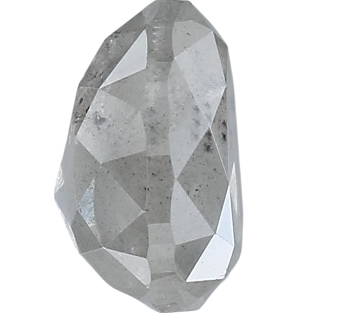 1.47 Carat Salt and Pepper Diamond, Natural Gray Pear Loose Diamond for Engagement Ring
