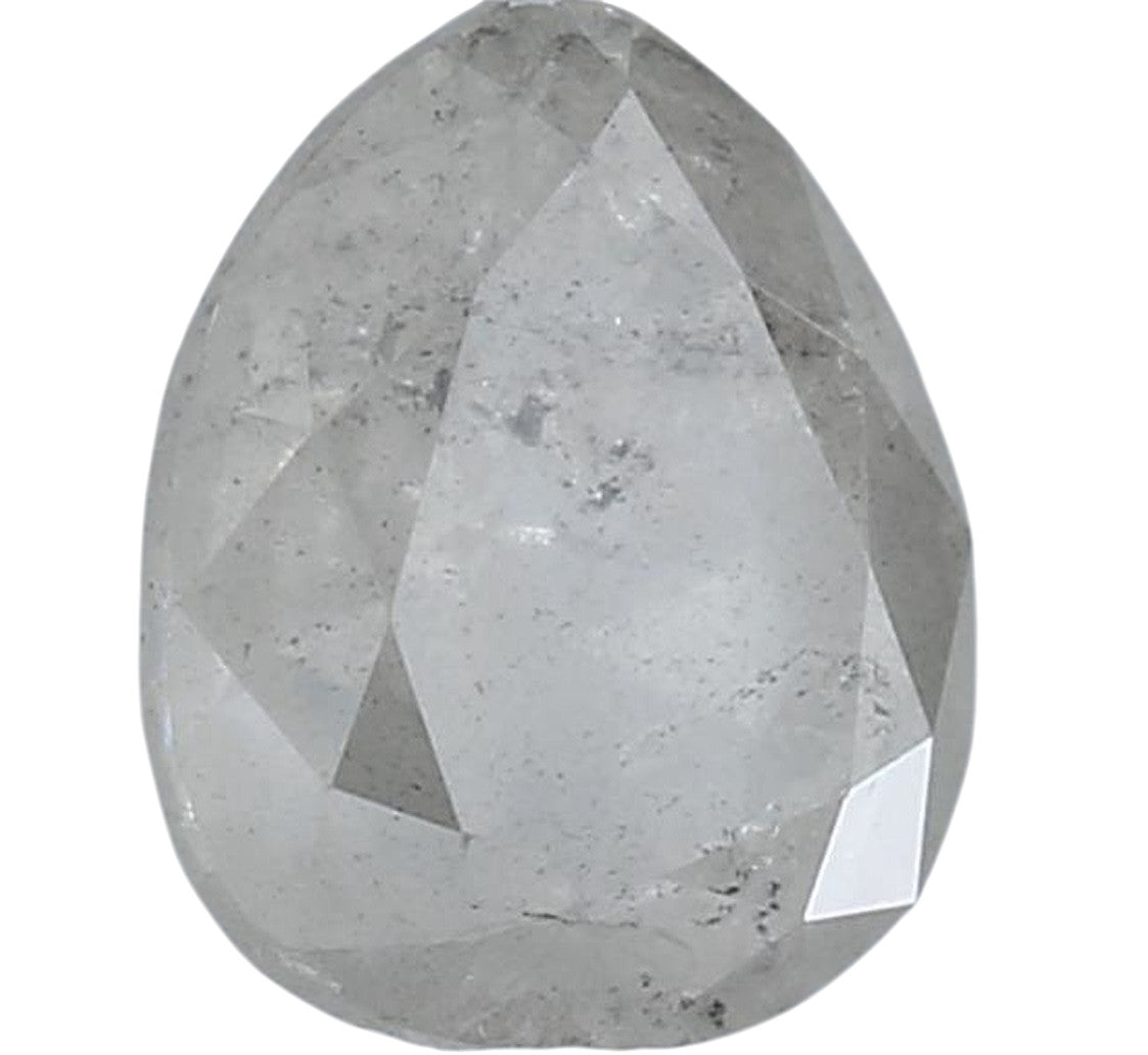 1.47 Carat Salt and Pepper Diamond, Natural Gray Pear Loose Diamond for Engagement Ring