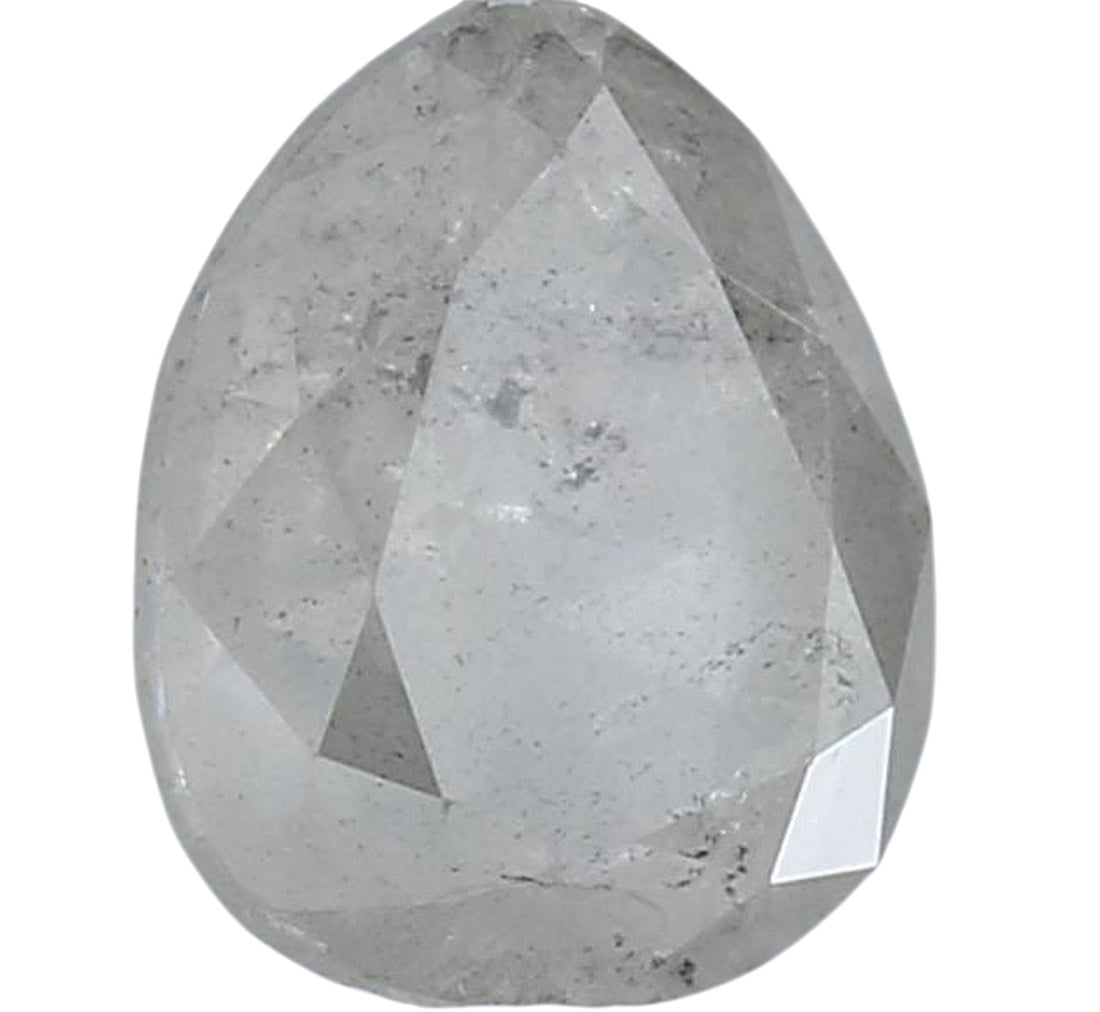 1.47 Carat Salt and Pepper Diamond, Natural Gray Pear Loose Diamond for Engagement Ring