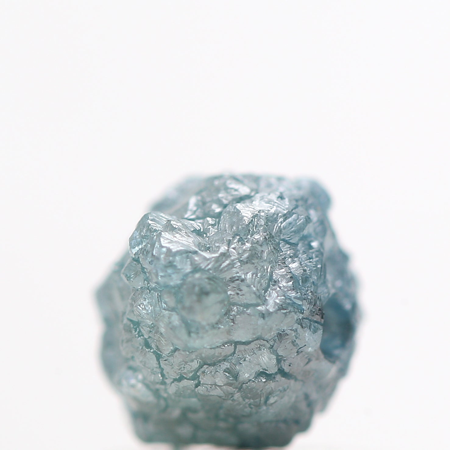 1.08 TCW Fancy Blue Color Rough Diamond Beads with 1 MM Drilled Hole