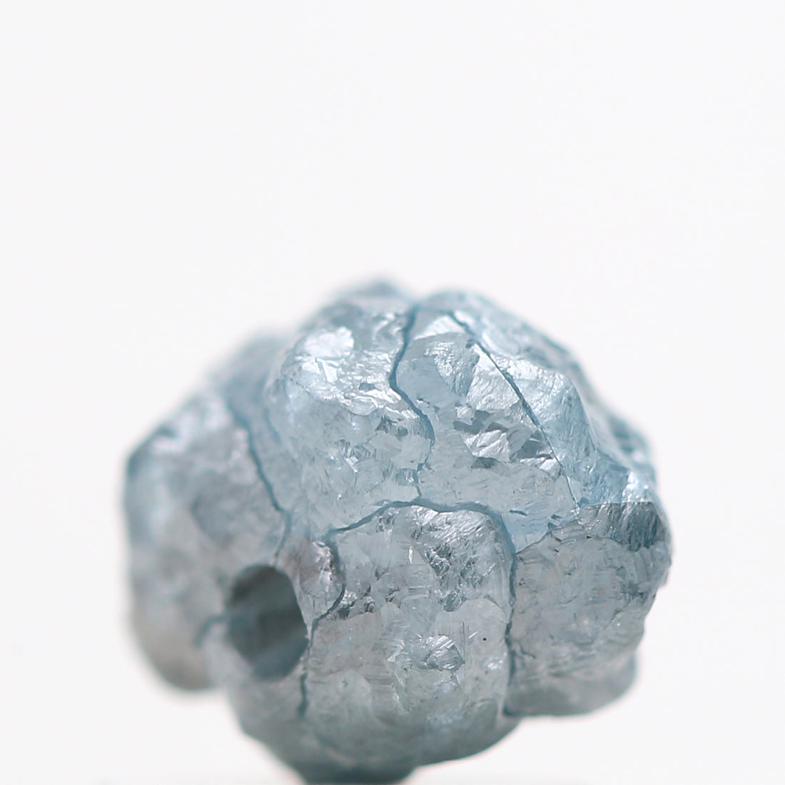 1.13 Carat Big Natural Blue Diamond, Fancy Blue Color Rough Diamond Beads Wt 1 MM Drilled Hole