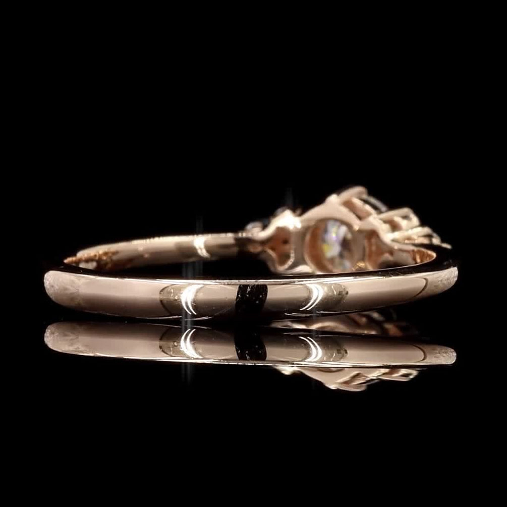 Natural White Round Cut Diamond 14k Gold Engagement Ring, Minimalist Wedding Ring, Unique Promise Dainty Bridal Simulated Diamond Ring For Her