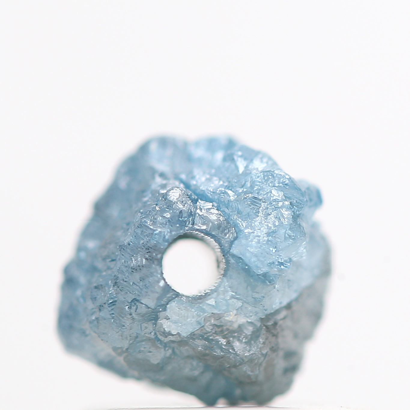 0.80 Carat Fancy Blue Color Rough Diamond Beads with 1 MM Drilled Hole, Natural Loose Diamond, Blue Rough Diamond