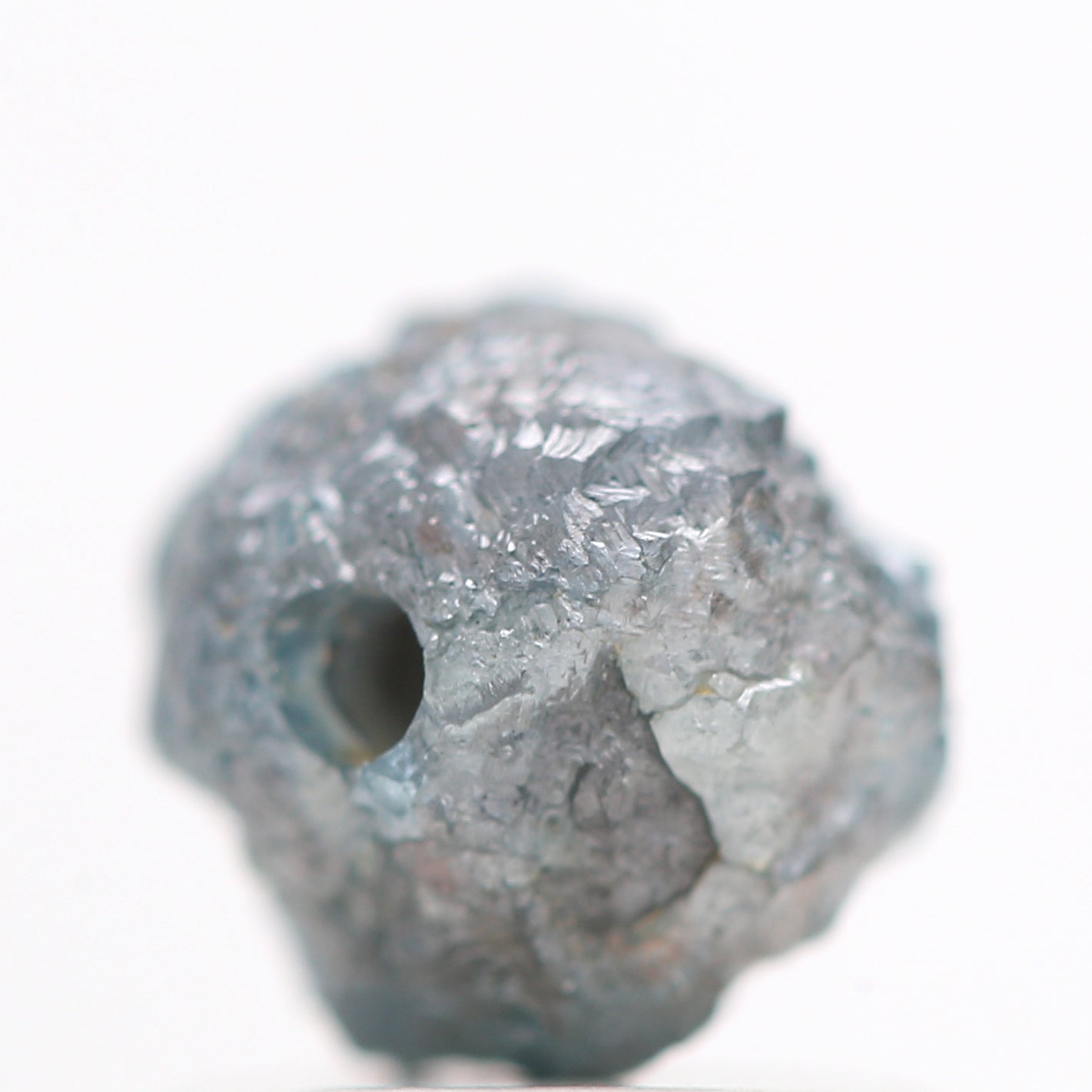 1.36 Carat Rare Fancy Blue Color Rough Loose Diamond Beads with 1 MM Drilled Hole
