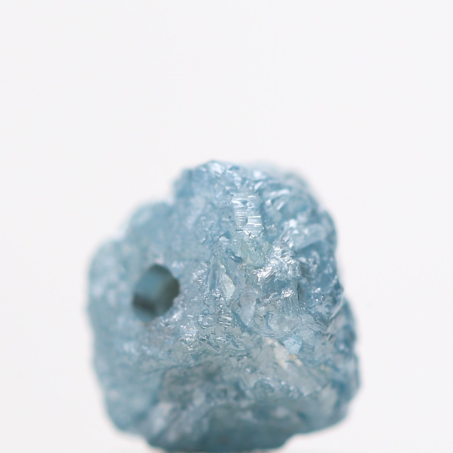 Fancy Blue Color Rough Diamond Beads with 1 MM Drilled Hole, Natural Loose Diamond, Blue Diamond, 0.93 Carat