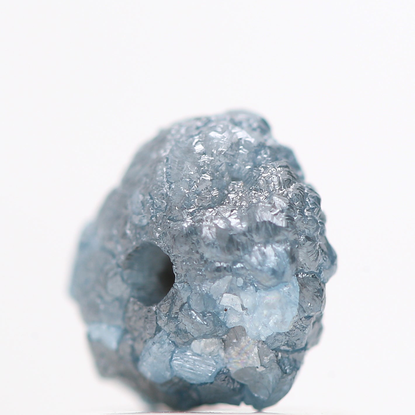 1.01 Ct Natural Blue Raw Rough Loose Diamond Beads with Drilled Hole for Jewelry