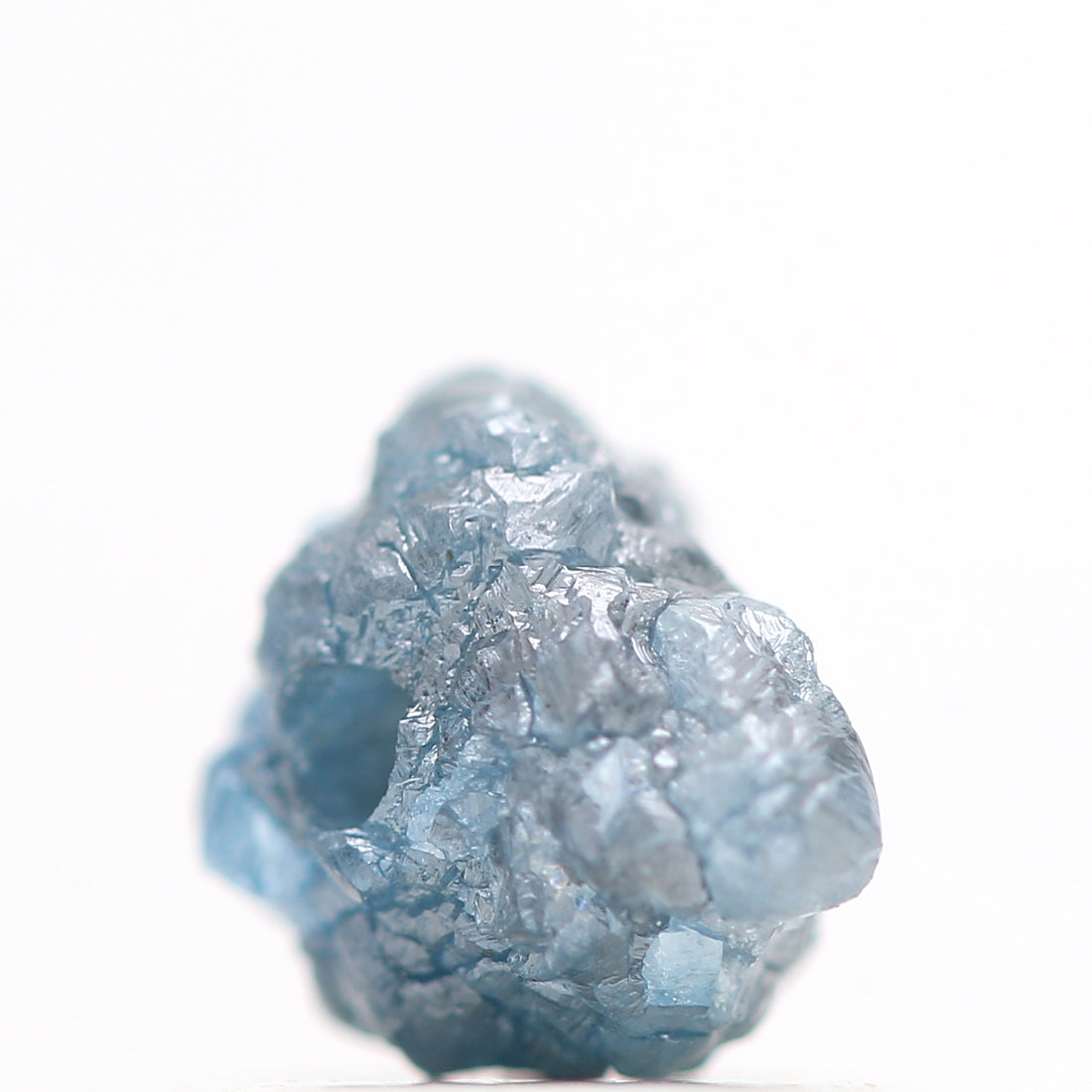 0.85 Carat Fancy Blue Color Rough Diamond Beads with 1 MM Drilled Hole