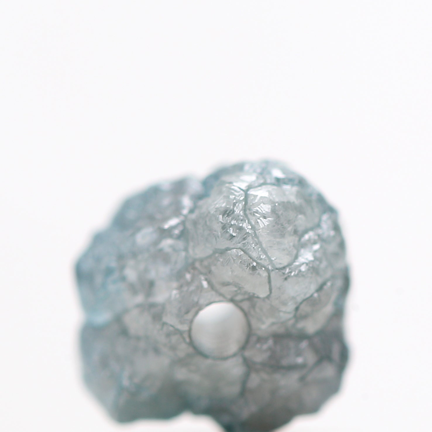 1.02 Cts Rare Natural Blue Loose Rough Diamond Beads with 1 MM Drilled Hole