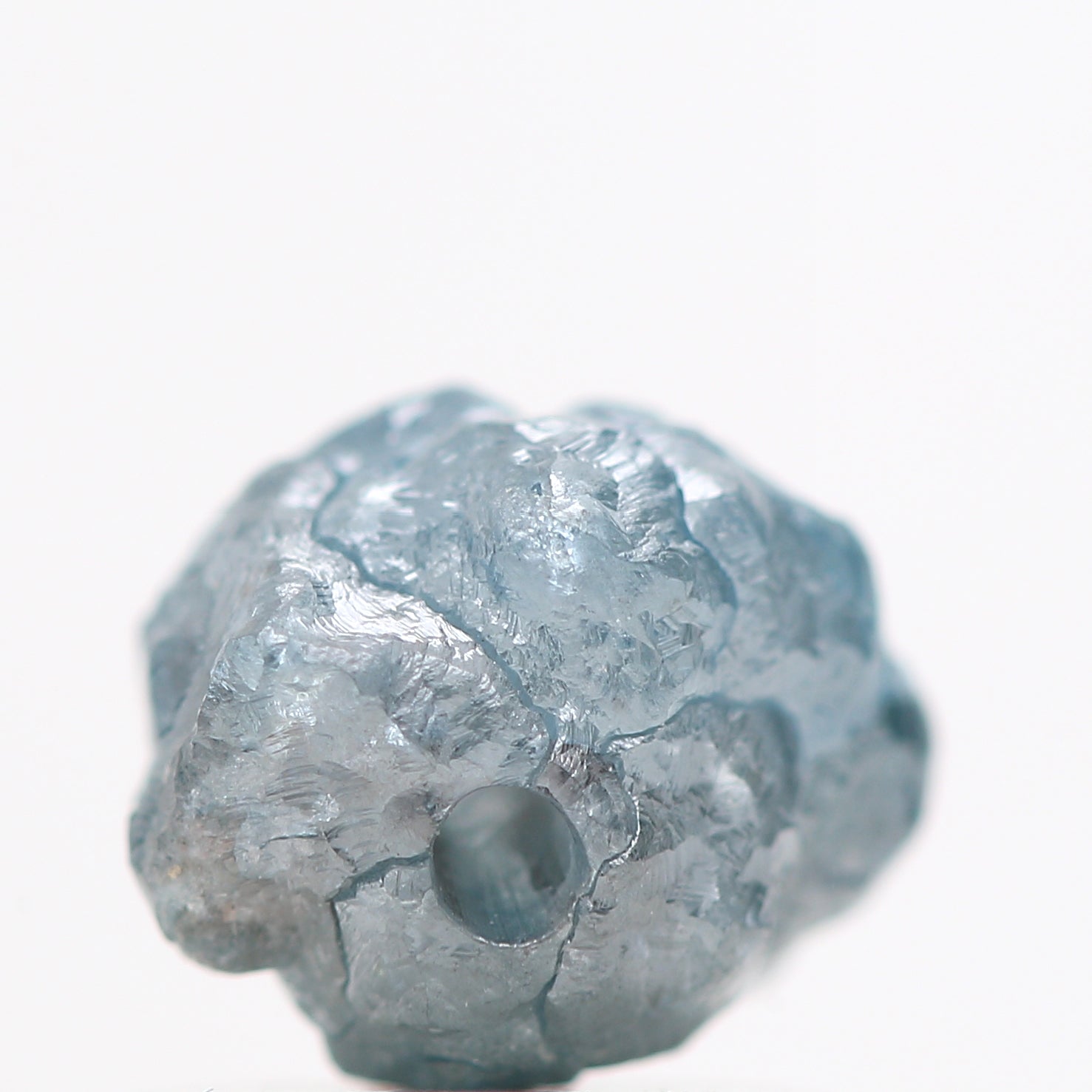 1.13 Carat Big Natural Blue Diamond, Fancy Blue Color Rough Diamond Beads Wt 1 MM Drilled Hole
