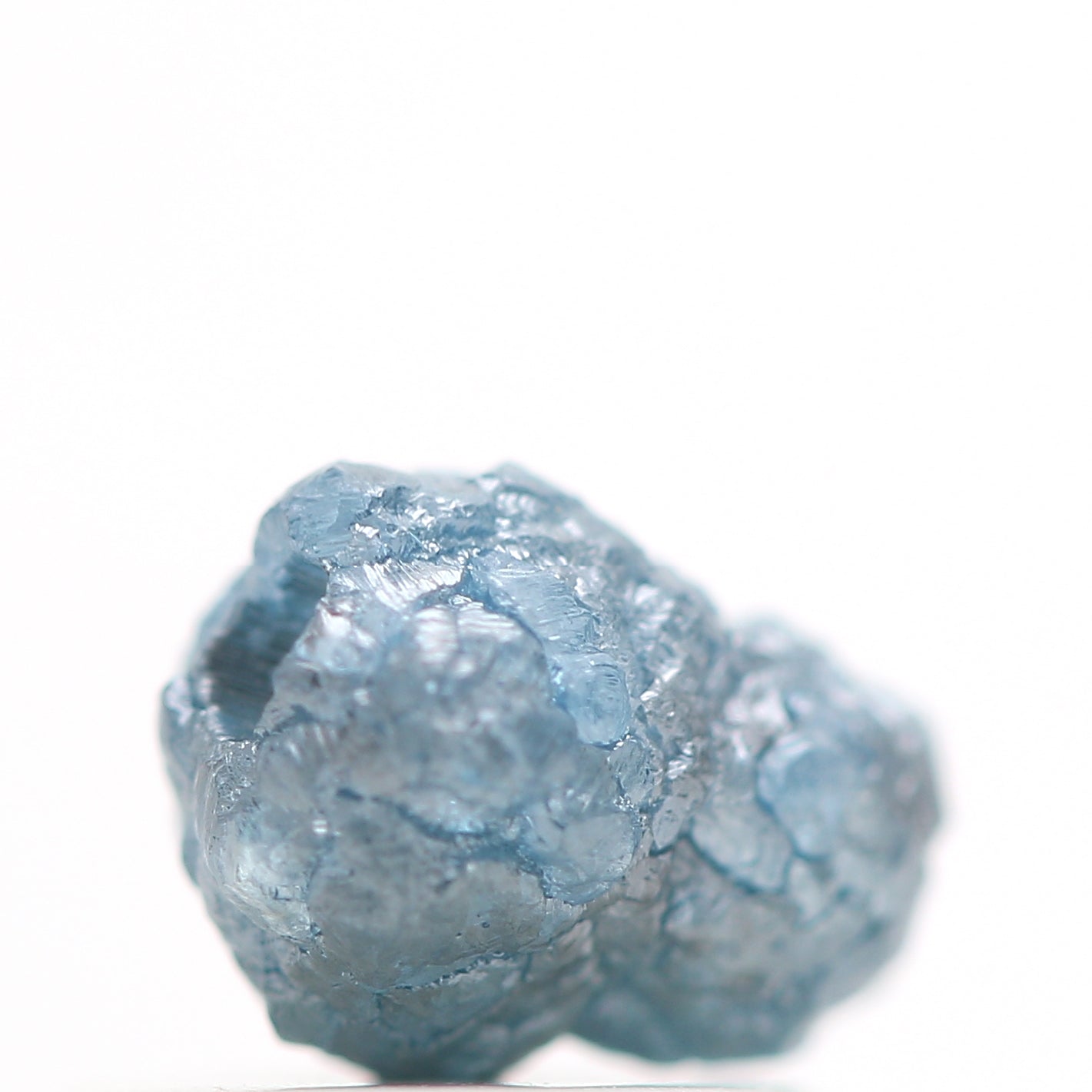 0.81 Cts Wholesale Natural Blue Diamond, Fancy Blue Color Rough Diamond Beads with 1 MM Drilled Hole