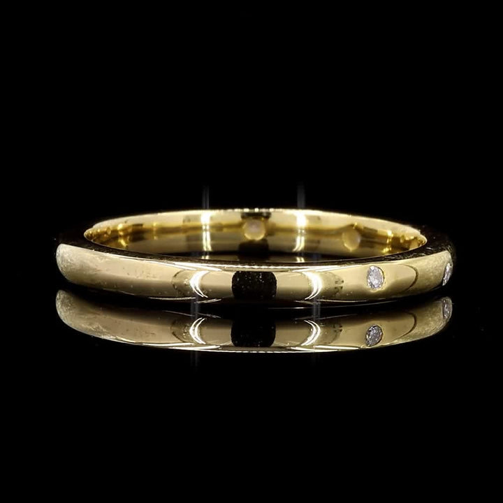 White Diamond Ring Band, 14k Gold Natural Raw Diamond Dainty Ring, Unique Handmade Vintage Gold Jewelry, Eternity Cluster Ring, Gift for Her