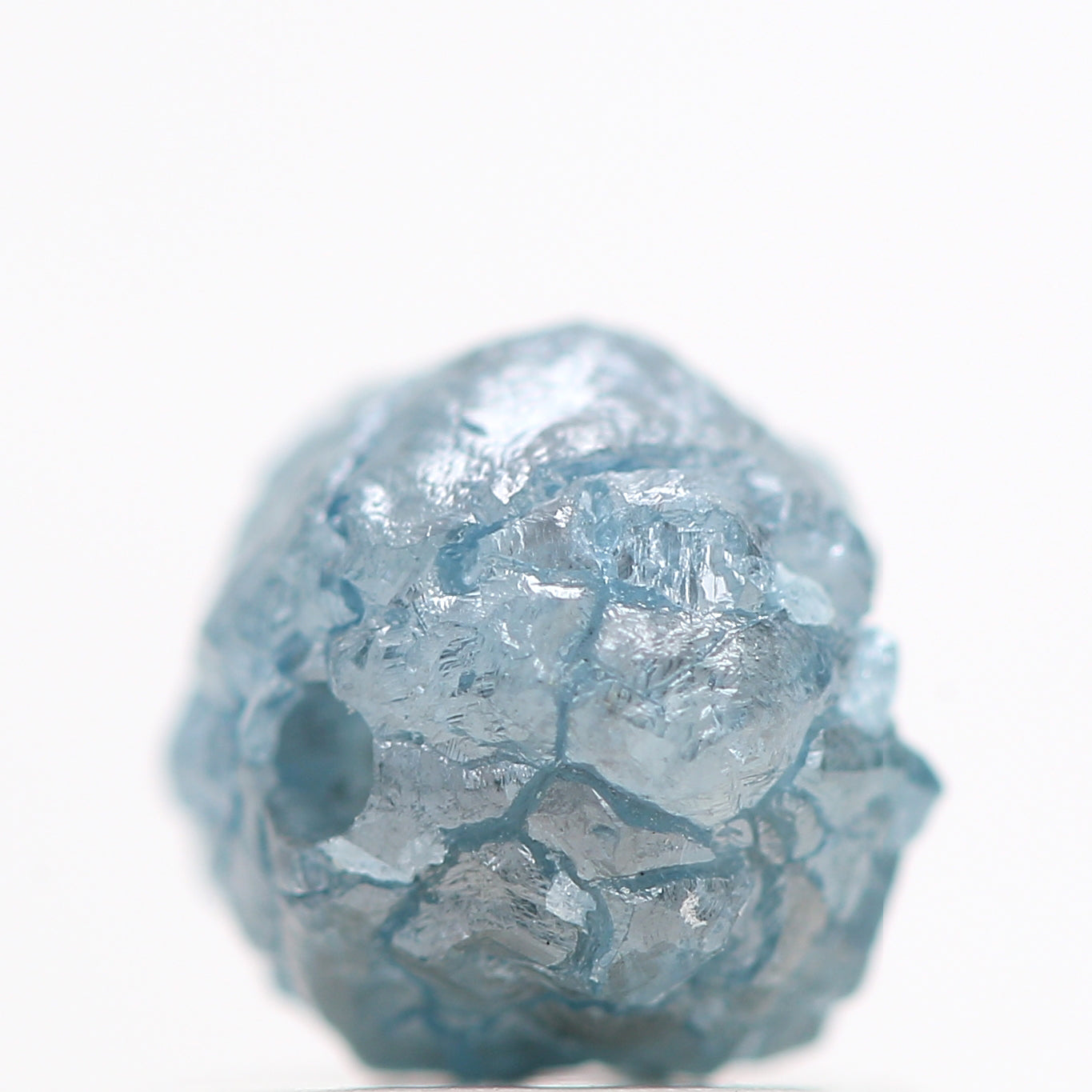1.01 Cts Natural Blue Diamond, Fancy Blue Color Rough Diamond Beads with 1 MM Drilled Hole