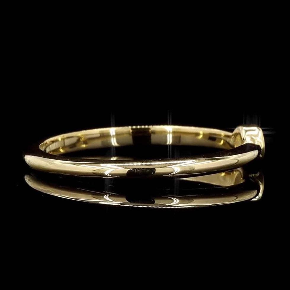 White Diamond Band, Natural Round Diamond 14k Gold Bezel Engagement Ring, Gift for Her