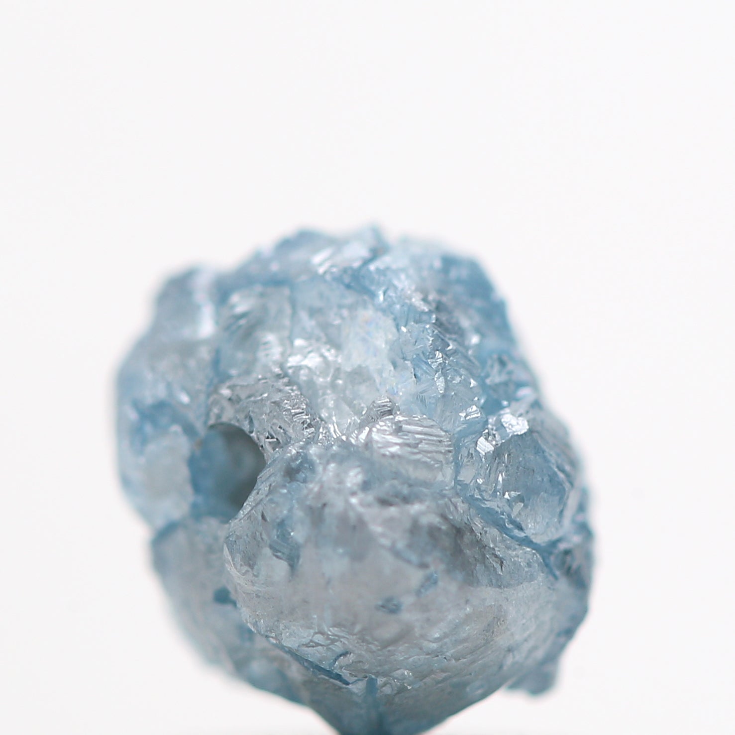 1.14 Carat Rare Natural  Blue Color Rough Diamond Beads with 1 MM Drilled Hole