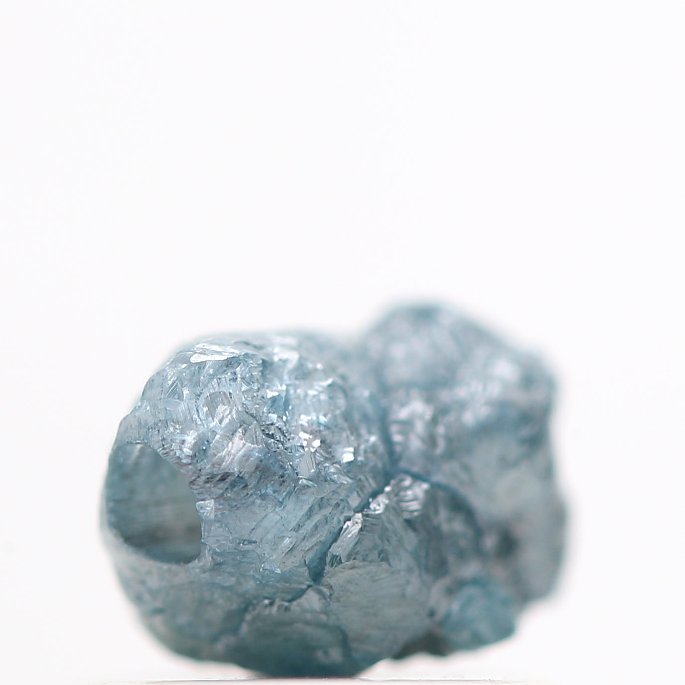 0.80 Cts Wholesale Fancy Blue Color Rough Diamond Beads wt 1 MM Drilled Hole, Natural Loose Diamond