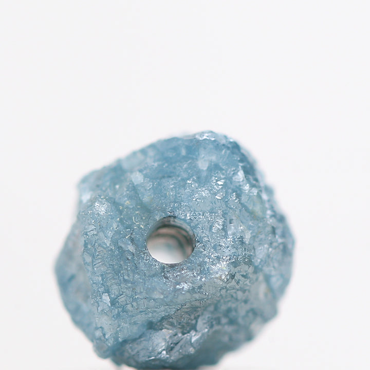 Fancy Blue Color Rough Diamond Beads with 1 MM Drilled Hole, Natural Loose Diamond, Blue Diamond, 0.93 Carat