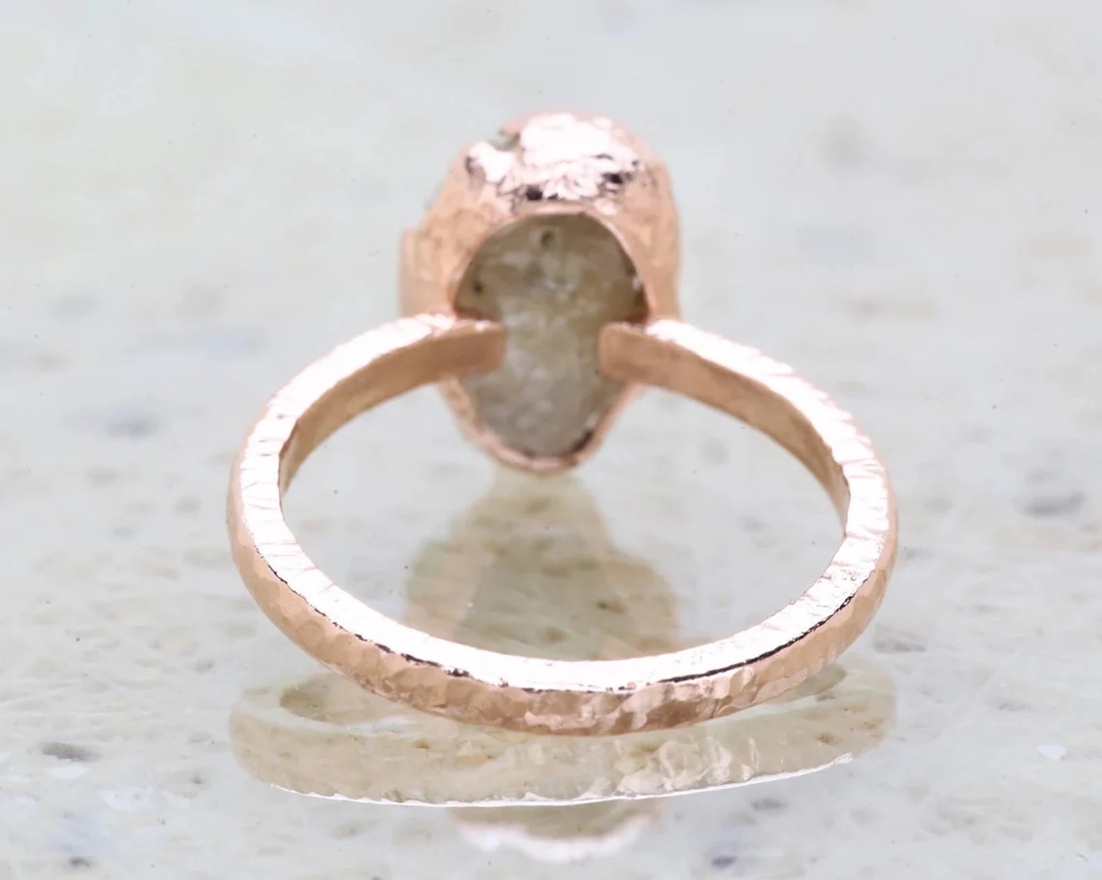 4.48 Ct Snow White Rough Diamond Ring 14K Gold Engagement Ring, Natural Gray Raw Diamond Ring, Christmas Gift for Her