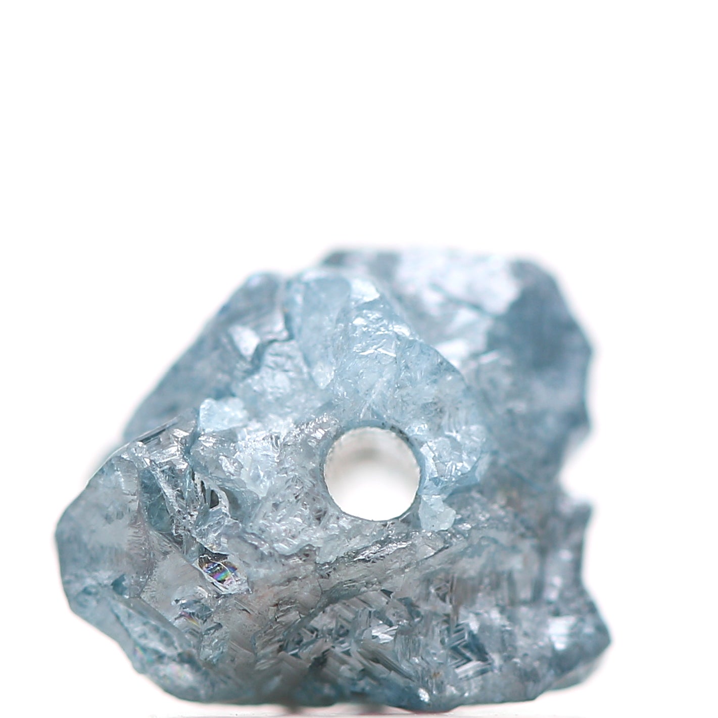 0.95 ct natural blue raw rough loose diamond beads wt 1 mm drilled hole for jewelry