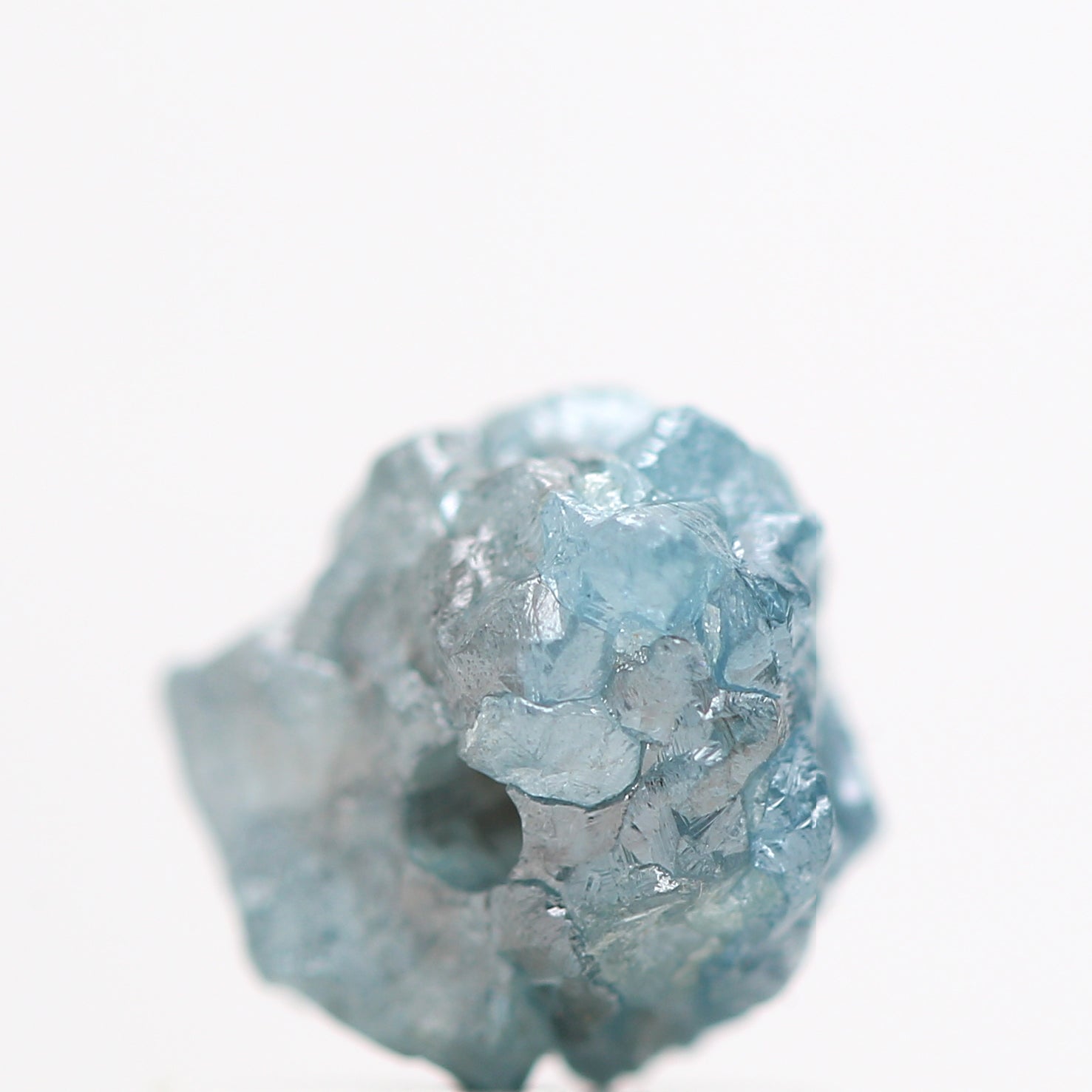 0.93 Cts Natural Blue Diamond , Fancy Blue Color Rough Diamond Beads with 1 MM Drilled Hole, Natural Loose Diamond, Blue Diamond